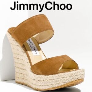 Jimmy Choo Suede Espadrille Wedges (41)